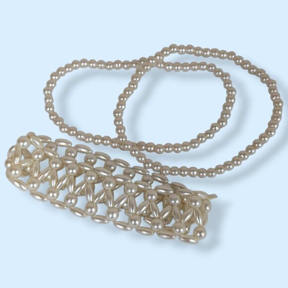 Set of 3 Faux Pearl Stretch Bracelets - Picture 2 of 4